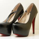 Shiny black leather Yaya high heels from bedroom #4