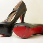 Shiny black leather Yaya high heels from bedroom #3