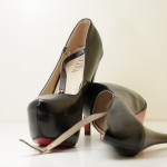 Shiny black leather Yaya high heels from bedroom #2