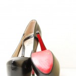 Shiny black leather Yaya high heels from bedroom #1