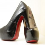 Shiny black leather Yaya high heels from bedroom #6